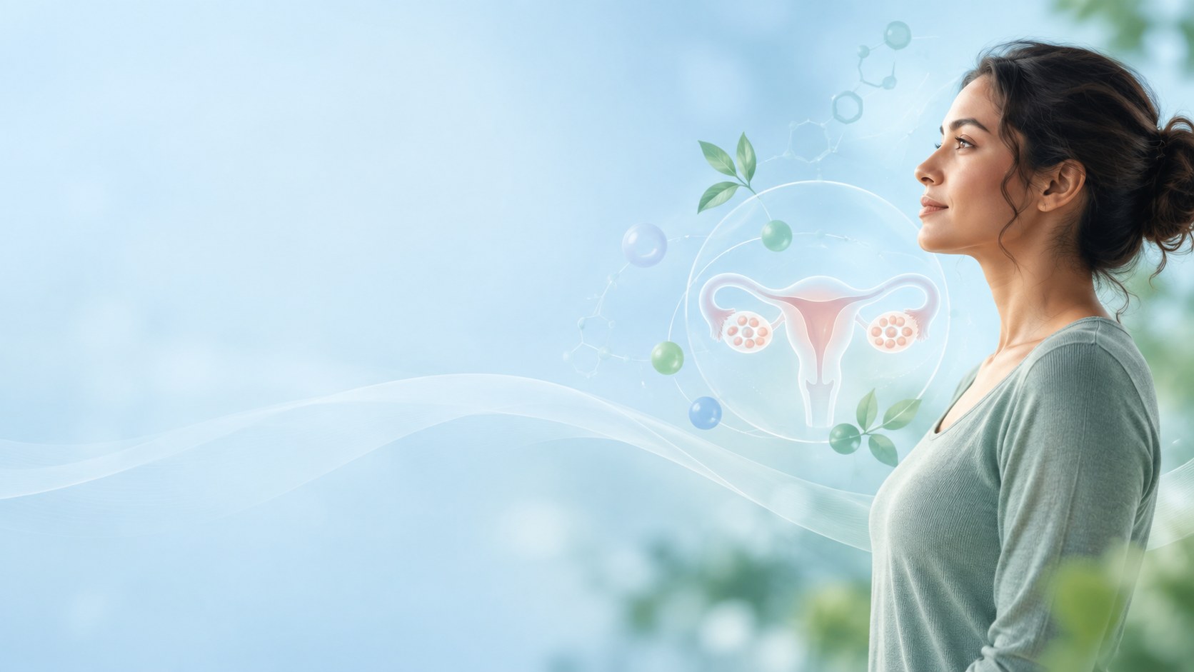 Illustration representing polycystic ovary syndrome and hormonal health