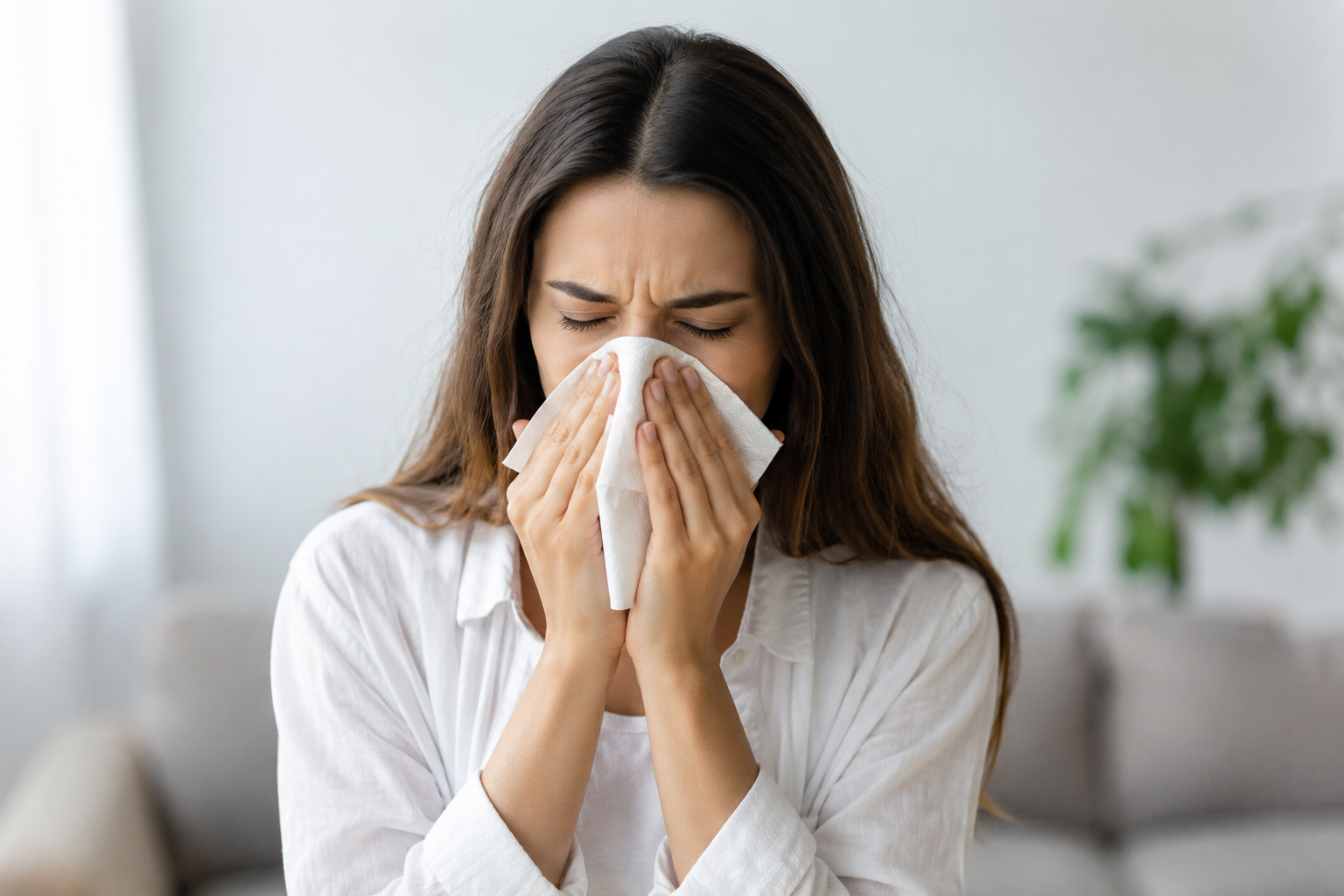 Patient with allergy symptoms